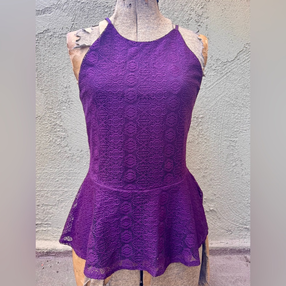 Purple Peplum Halter Top